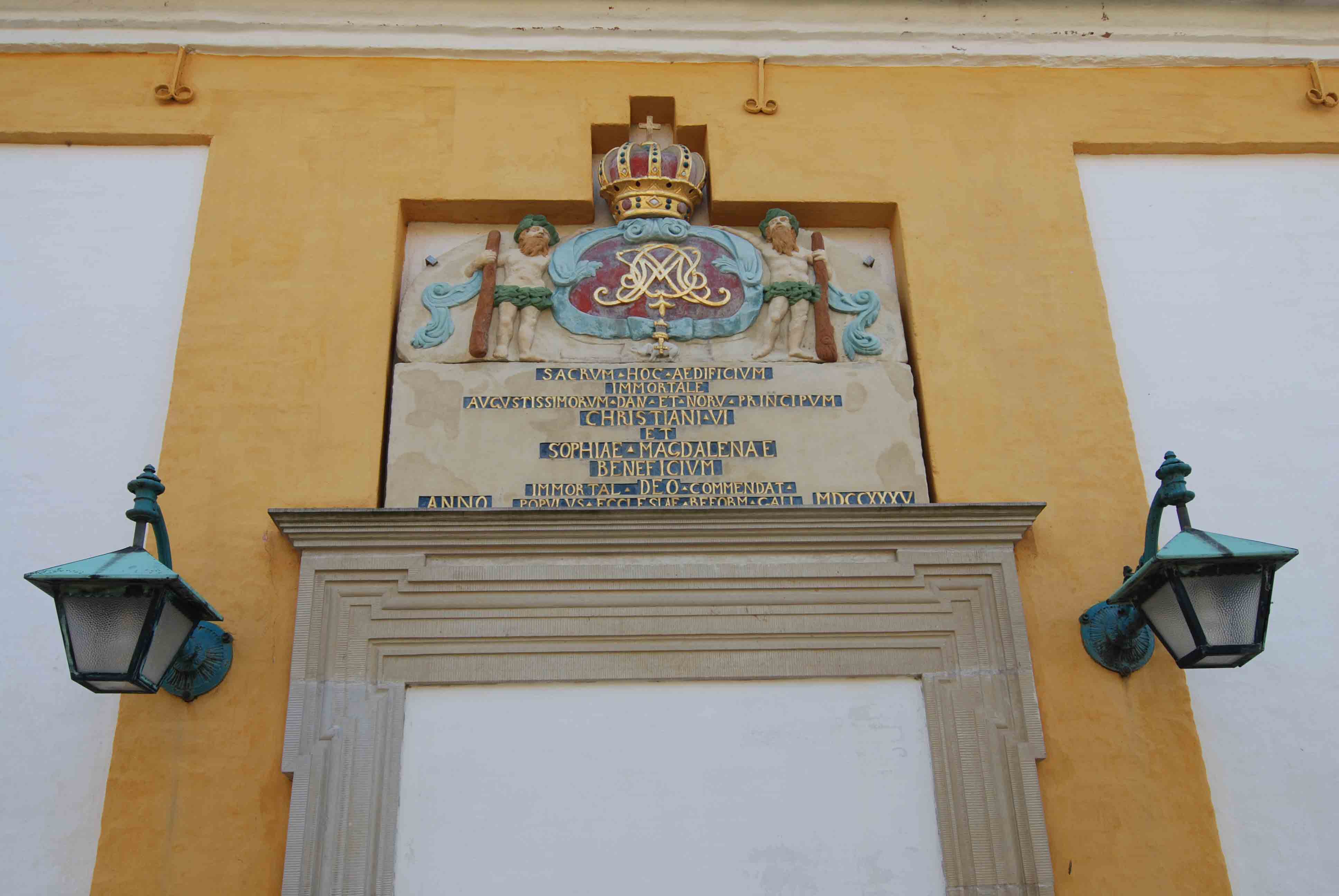 Inscription on the Reformed Church in Fredericia, Denmark