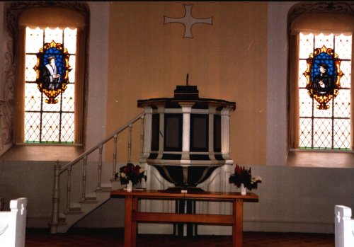 Inside the reformed church in Fredericia, Denmark